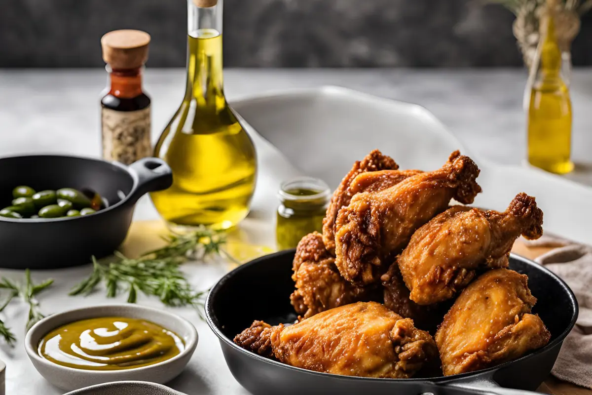 Fried Chicken Cooked in olive oil